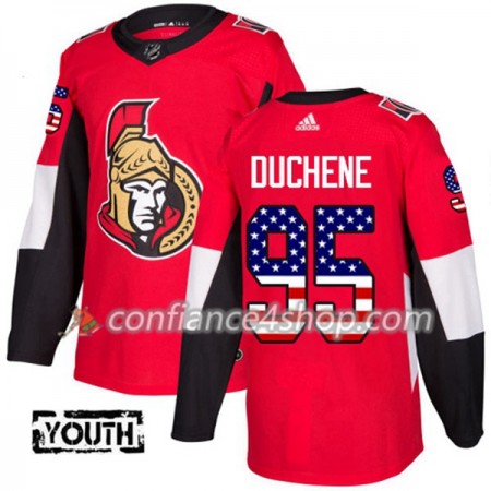 Adidas Maillot de Hockey Ottawa Senators Matt Duchene 95 2017-2018 Rouge USA Flag Fashion Authentic - Enfant